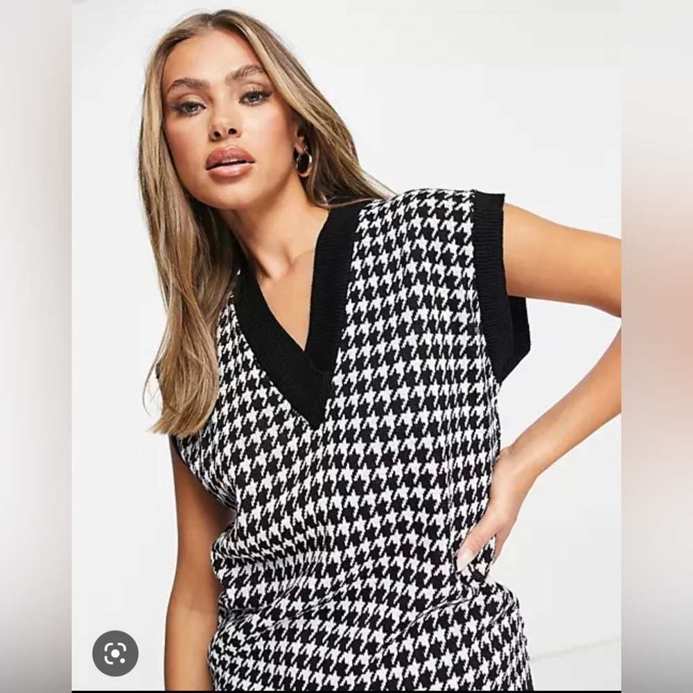 knitted dogtooth vest ASOS
